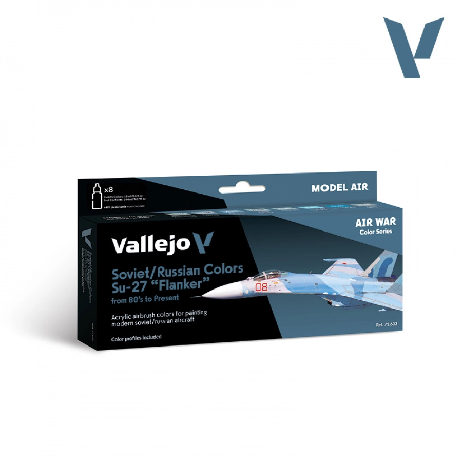 Vallejo: 71.602 - Model Air - Air War - Soviet/Russian Colors Su-27 "Flanker" from 80’s to Present (8x18 ml)